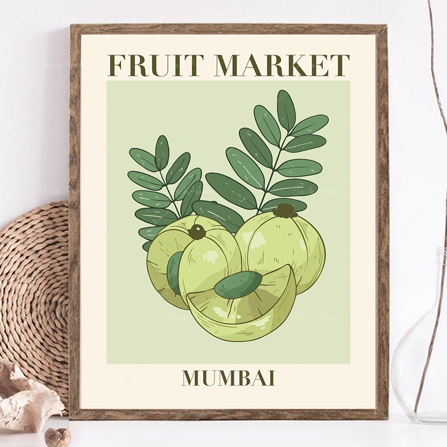 Plant Jackfruit - Impresión del mercado de frutas, cartel